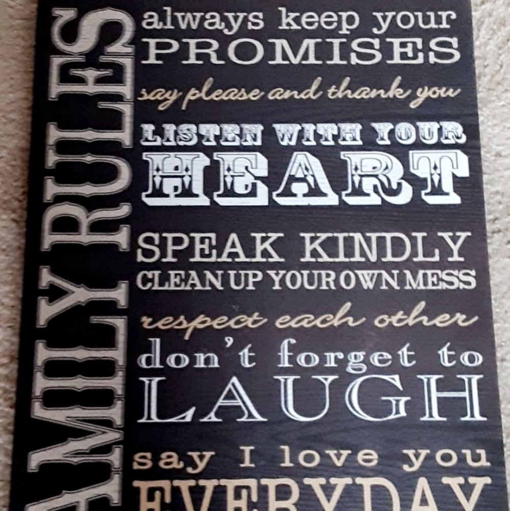 Family rules home decor